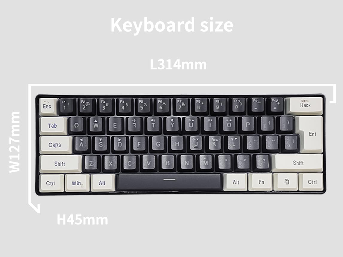 SAMA 60% RGB Compact Gaming Keyboard - 61 Keys, Waterproof, Anti-Ghosting, White Purple