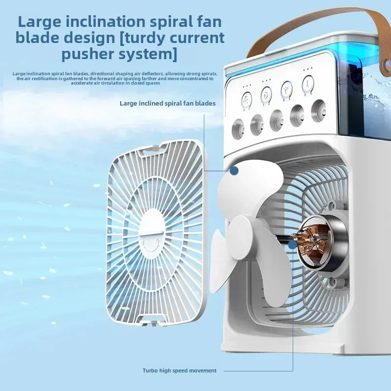 Compact 3-in-1 Portable AC Air Cooler Fan, Humidifier, LED Night Light