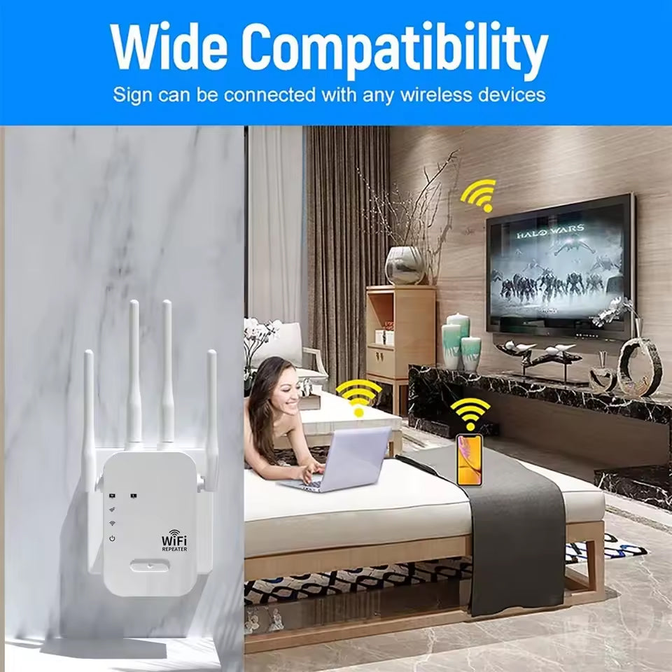 WiFi Range Extender 300Mbps (4 Antennas) | Long Range WiFi Extender